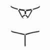 Трусики стрінги зі стреп ARMANDA THONG black XXL/XXXL - Passion Exclusive