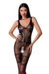 Бодістокінг Passion BS069 black, комбінезон, імітація панчох і боді