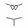 Трусики стрінги зі стреп ARMANDA THONG black L/XL - Passion Exclusive