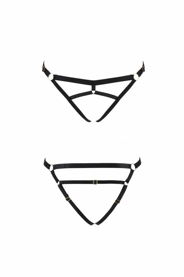Трусики стрінги з стреп KELIS THONG black S/M - Passion Exclusive