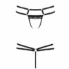 Трусики-стрінги зі стреп та мереживом LORRY THONG black L/XL - Passion Exclusive