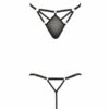 Стрінги зі стреп MEGGY THONG black L/XL - Passion Exclusive