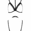 Бюстгальтер-стрепи з чокером SHELLY BRA black S/M - Passion Exclusive