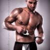 Чоловічі шорти з блискучим гульфіком Passion 002 SHORT black XXL/XXXL
