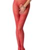 Еротичні колготки-бодістокінг Passion S010 red, з доступом, геометричний малюнок