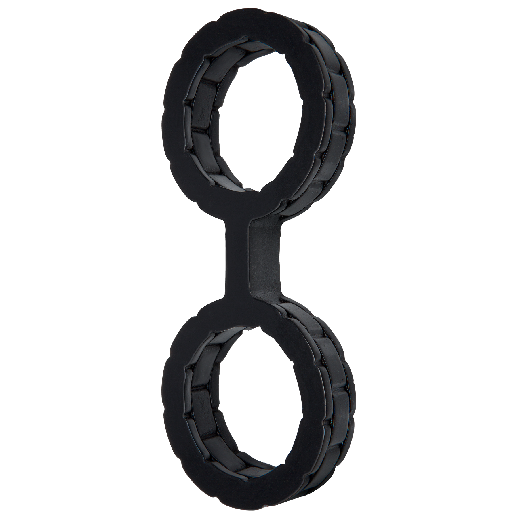 Наручники з силікону Doc Johnson The Cuffs Large - Black, добре тягнуться, для рук і для ніг