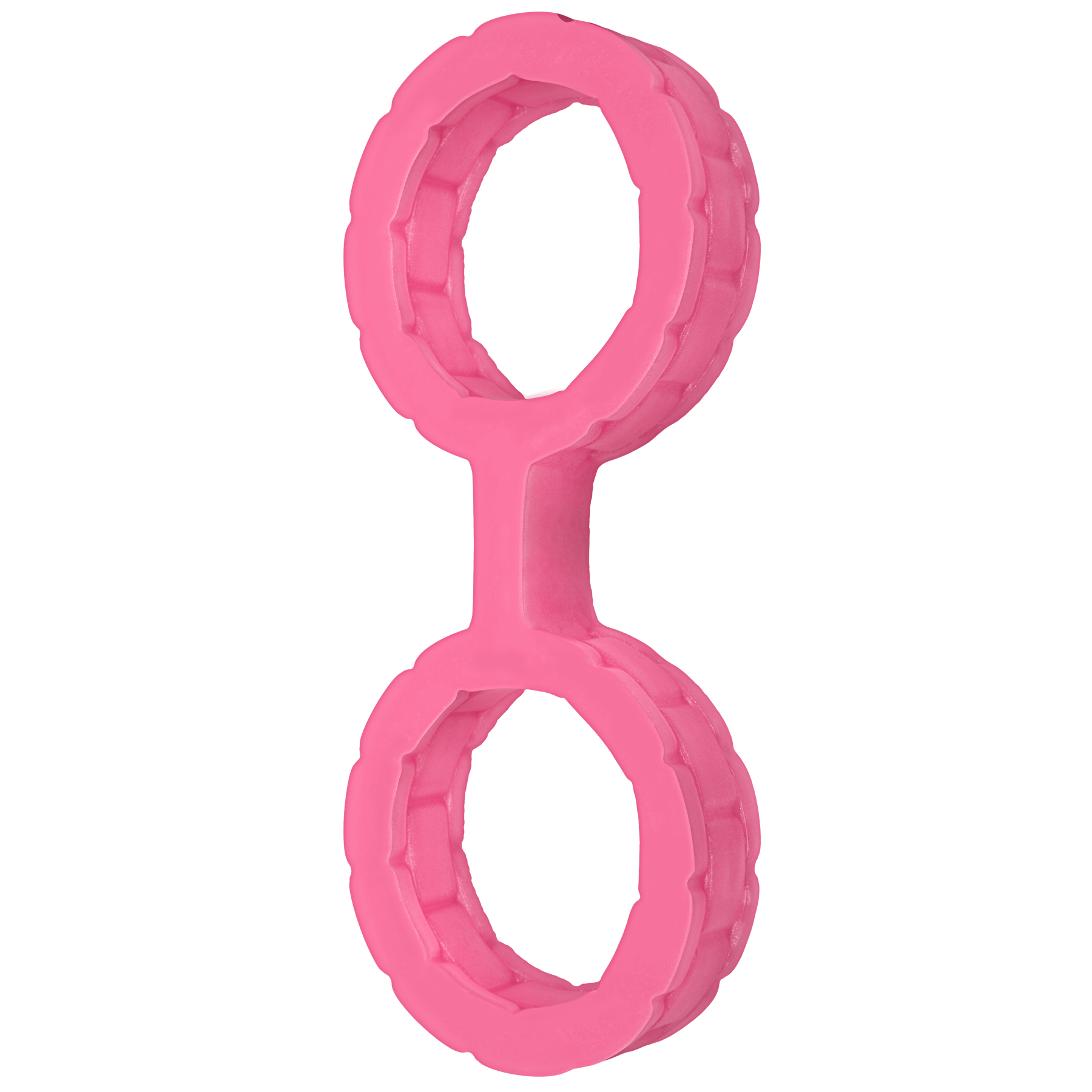 Наручники з силікону Doc Johnson The Cuffs Large - Pink, добре тягнуться, для рук і для ніг