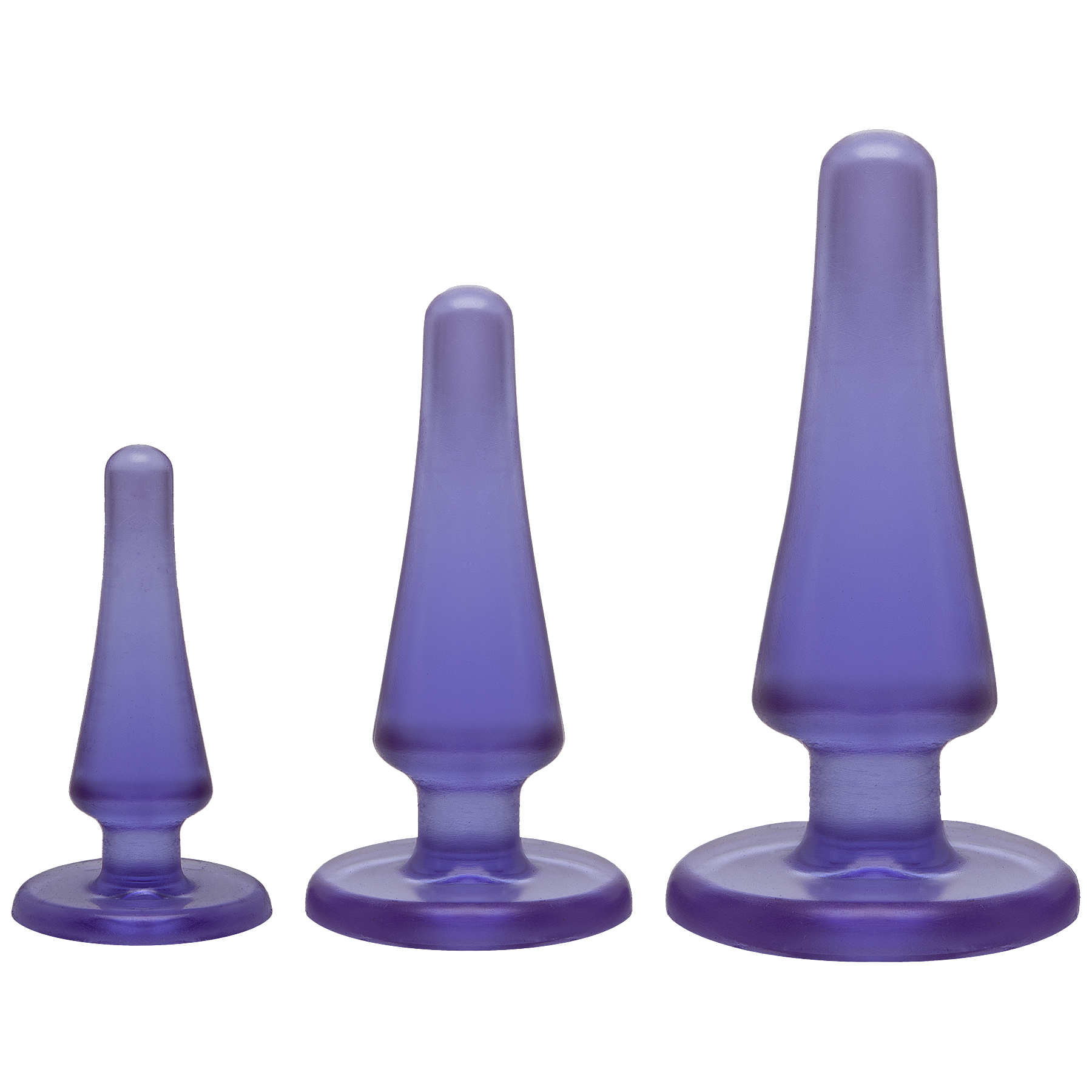 Набір анальних пробок Doc Johnson Crystal Jellies Anal - Purple, макс. діаметр 2см - 3 см - 4 см