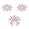 Пестіс з кристалів Petits Joujoux Gloria set of 3 - Red, прикраса на груди та вульву
