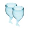 Набор менструальных чаш Satisfyer Feel Secure (light blue), 15мл и 20мл, мешочек для хранения