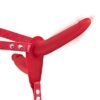 Подвійний страпон з вібрацією Fetish Tentation Vibrating Strap-On with Double Dildo Red