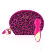 Мінівібромасажер Rianne S: Lovely Leopard Pink, 10 режимів роботи, косметичка-чохол, мед.силікон