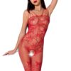 Ажурний бодістокінг з інтимними вирізами Passion BS076 red