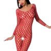 Бодістокінг з крупною сіткою Passion BS077 red