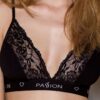 Еластичний топ з мереживом Passion PS001 TOP black, size XL