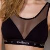 Топ з прозорою вставкою Passion PS002 TOP black, size L