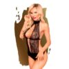 Боді з високим коміром та глибоким декольте Penthouse - Perfect Lover Black M/L