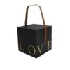 Подарункова коробка з ручкою LOVE чорна, L – 18,5х18,5х19 см