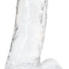 Фалоімітатор ADDICTION - Crystal Clear Dildo with Balls - 7"віброкуля в подарунок