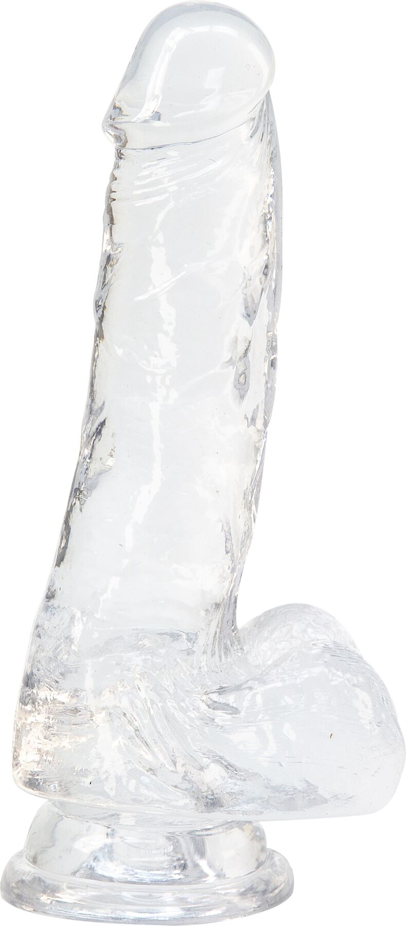 Фалоімітатор ADDICTION - Crystal Clear Dildo with Balls - 7"віброкуля в подарунок