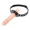 Кляп із подвійним фалоімітатором Fetish Tentation – Double Penis Gag Flesh