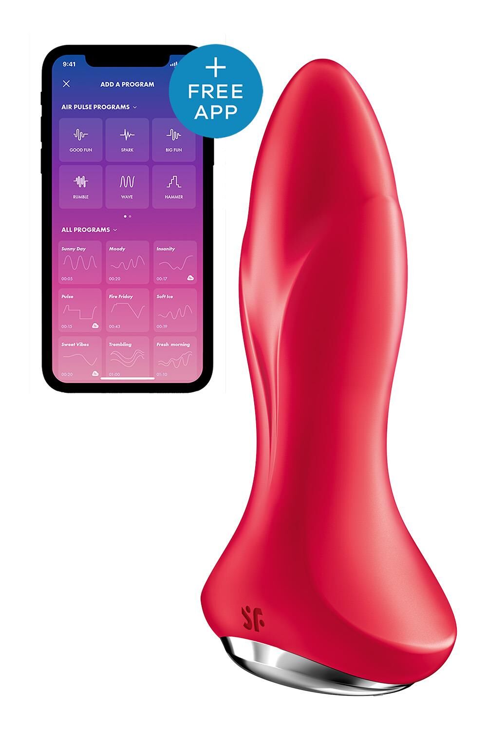 Анальна смартвібропробка із перлинним масажем Satisfyer Rotator Plug 1+ Red
