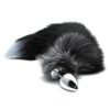 Металева анальна пробка Лисячий хвіст Alive Black And White Fox Tail L