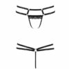 Трусики-стрінги зі стреп з мереживом LORRY THONG black XXL/XXXL - Passion Exclusive