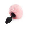 Силіконова анальна пробка М Art of Sex - Silicone Butt plug Rabbit Tail, Рожевий