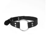 Кляп металеве кільце з натуральної шкіри Art of Sex - Gag Ring Metal, Чорний
